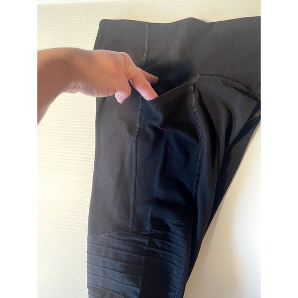 Athleta Inclination Moto Tight Leggings Womens XS Black Stretch Pockets - Picture 5 of 11